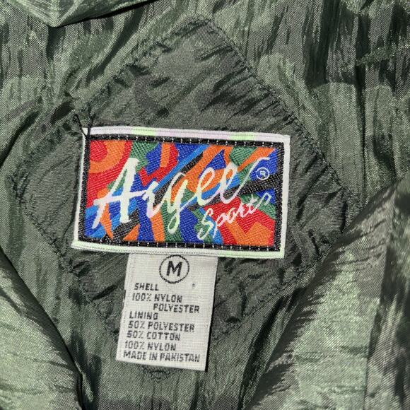 VTG 80’s 90’s Argee Sports Leopard Print Rose Green Windbreaker Bomber Jacket - Picture 3 of 6